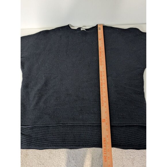 Halogen Cashmere Ribbed Sweater Womens One Size Black 3/4 Sleeves Knit Pullover - Picture 7 of 10